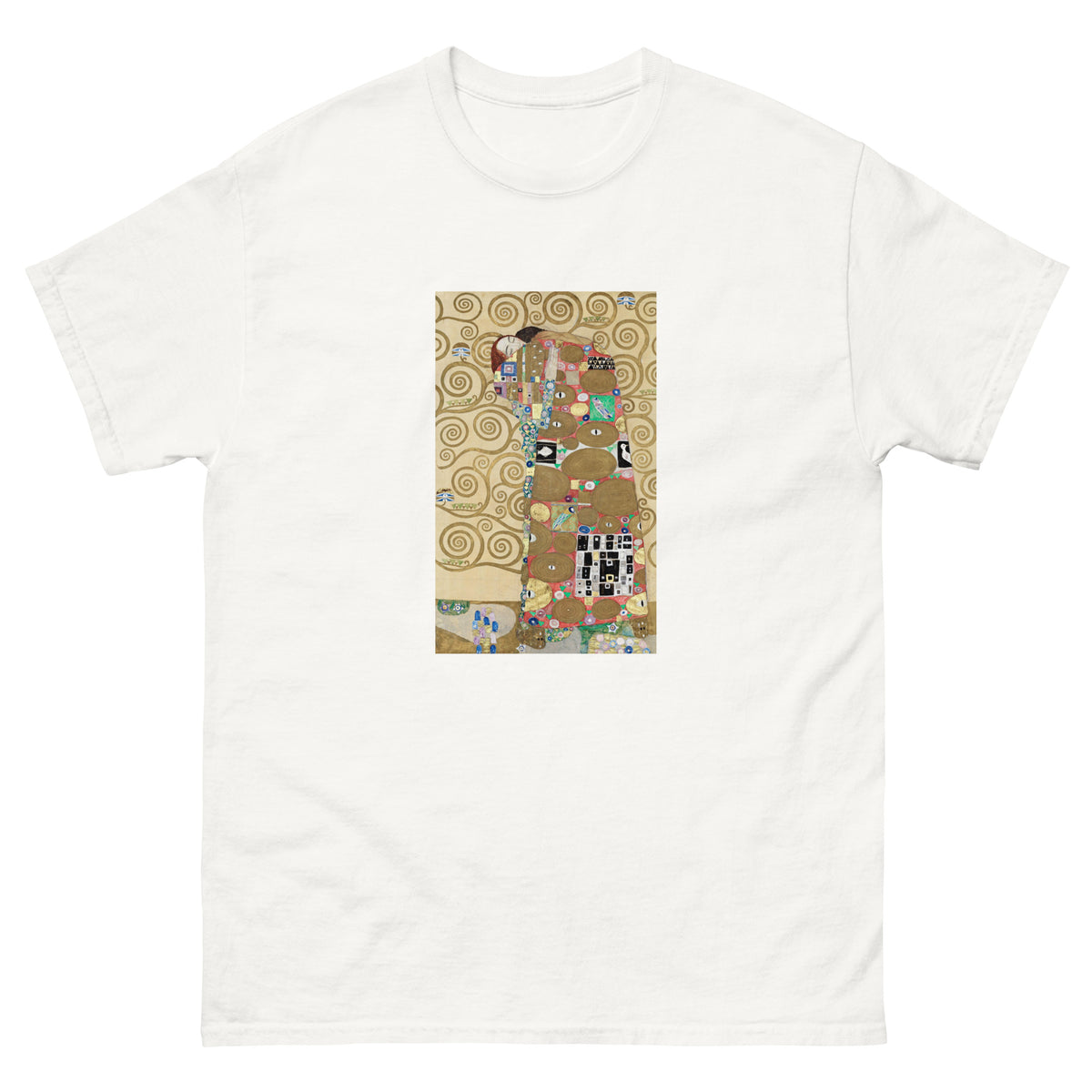 White T-shirt Gustav Klimt Fulfillment Famous Painting Essential
