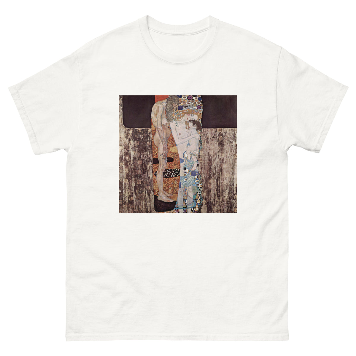 White T-shirt Gustav Klimt The Three Ages Of The Woman Famous Painting Essential
