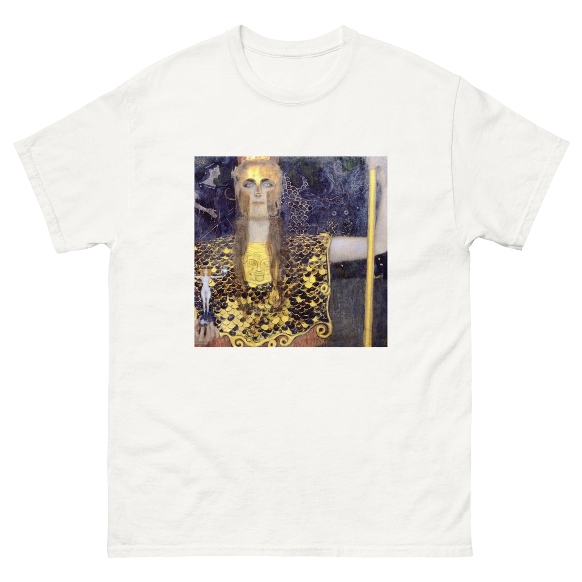 White T-shirt Gustav Klimt Pallas Athena Famous Painting Essential