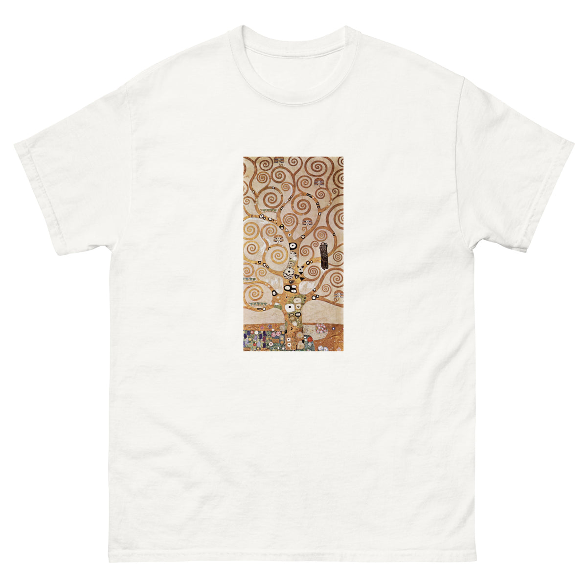 White T-shirt Gustav Klimt L Arbre De Vie Famous Painting Essential