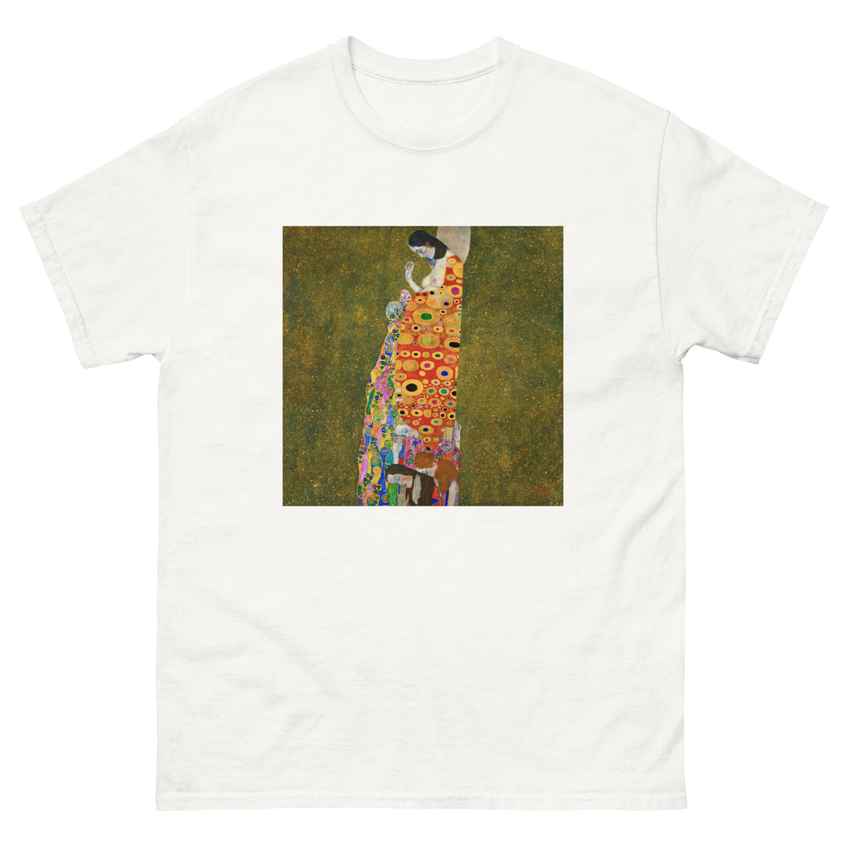 White T-shirt Gustav Klimt Hope II Famous Painting Essential