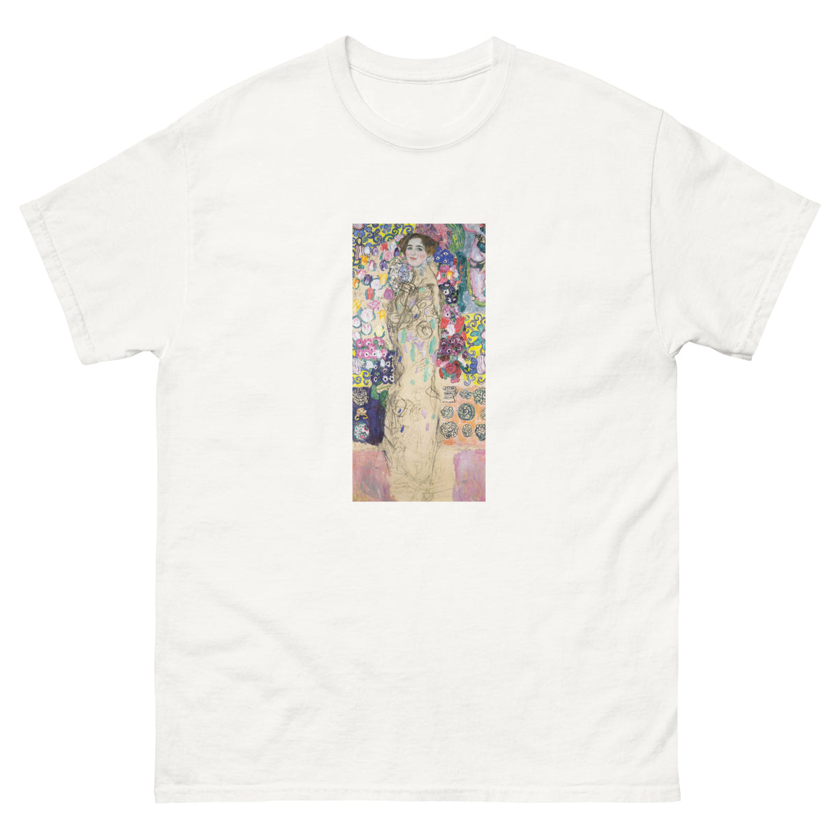 White T-shirt Gustav Klimt Portrait Of Maria Munk Famous Painting Essential