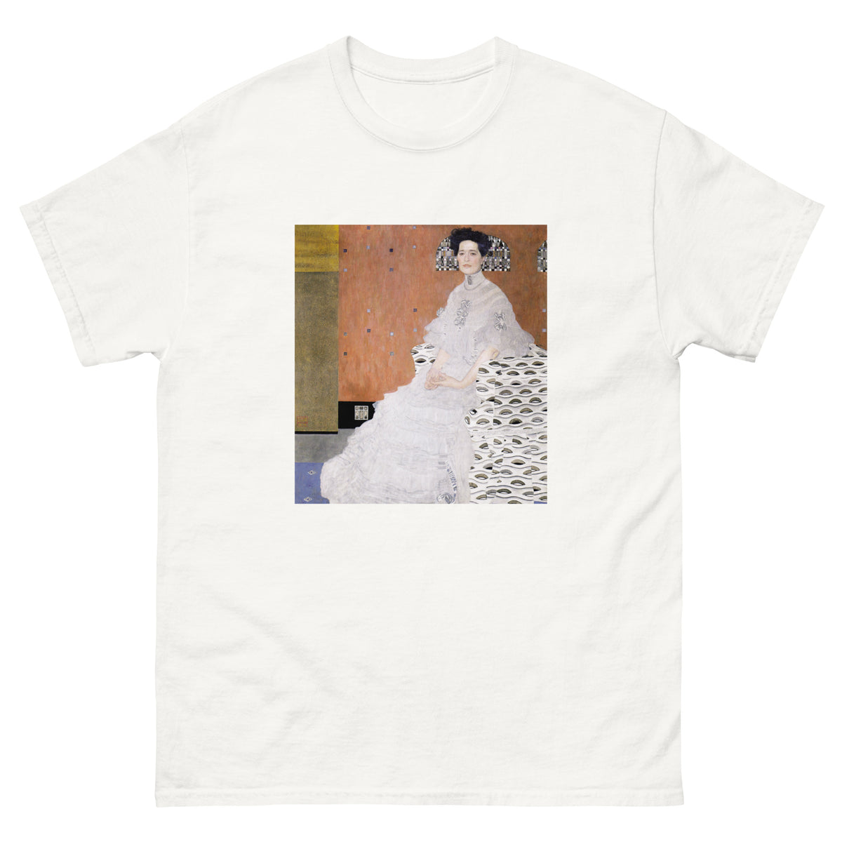 White T-shirt Gustav Klimt Bildnis Fritza Riedler Famous Painting Essential