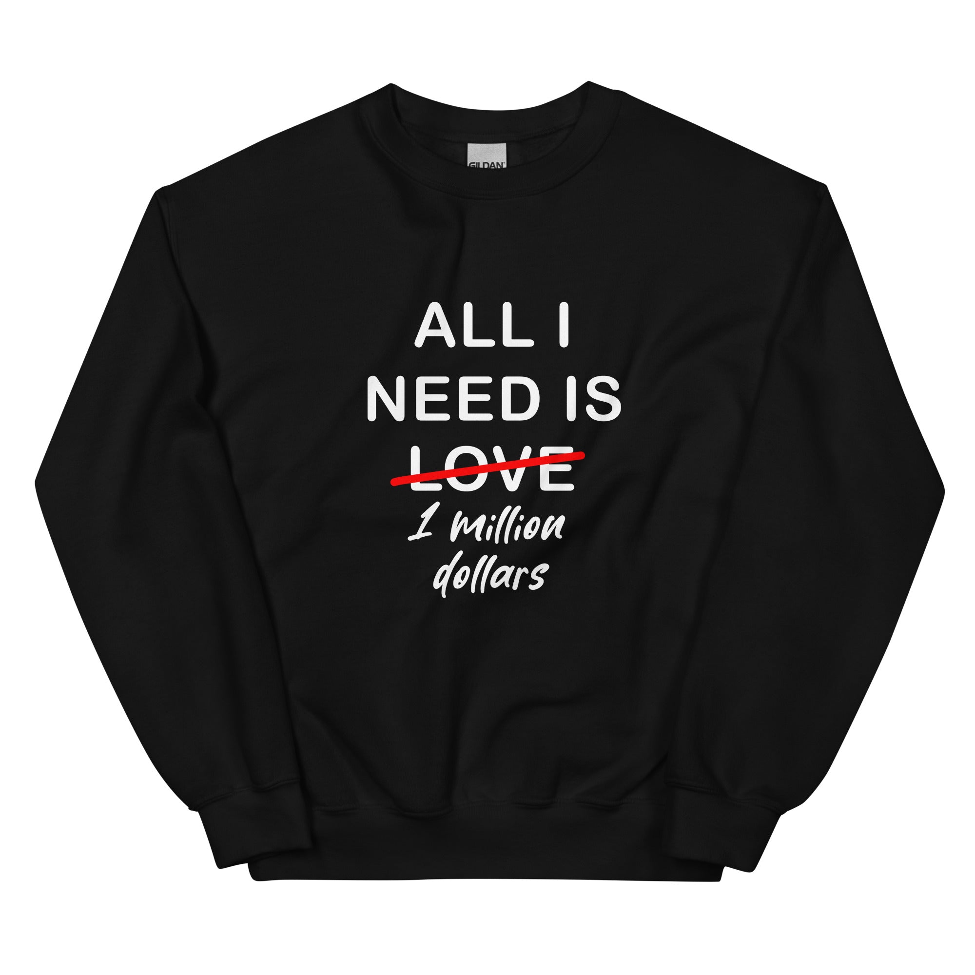 Black Sweater All I Need Is 1 Million Dollars Essential