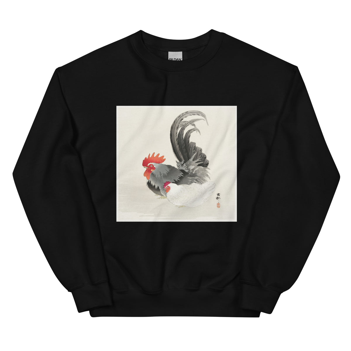 Black Sweater Chicken And Cock - Ohara Koson 1900 Essential