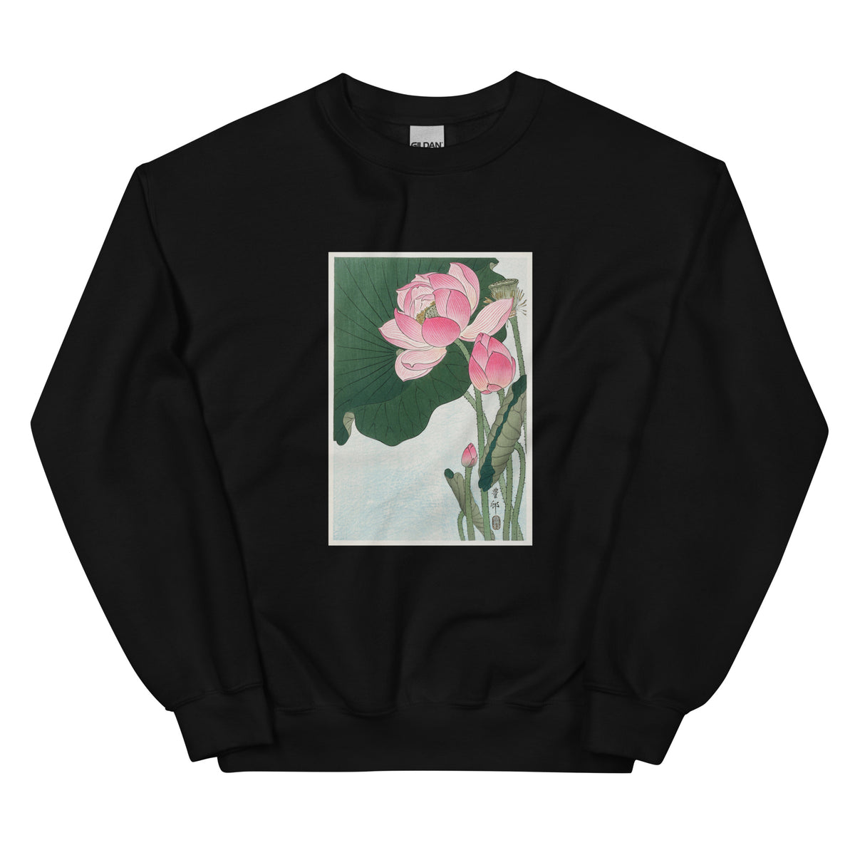Black Sweater Blooming Lotus Flowers - Ohara Koson 1920 Essential
