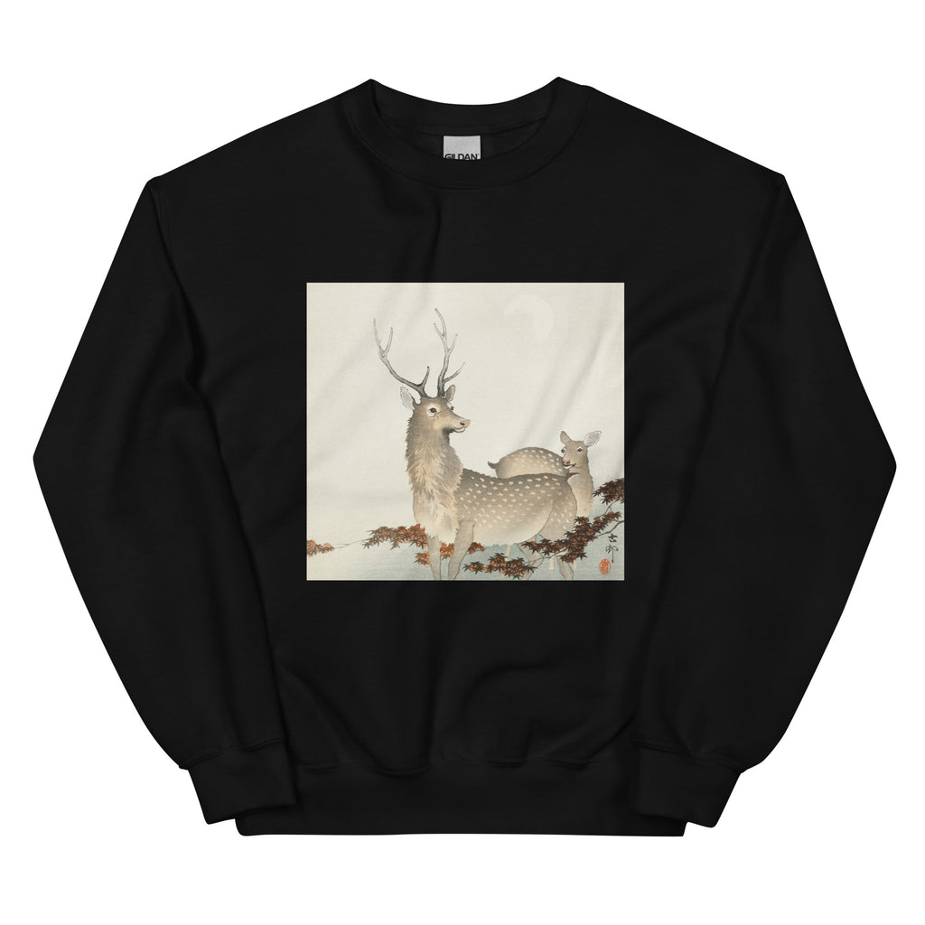 Black Sweater Couple Of Deers - Ohara Koson 1900 Essential