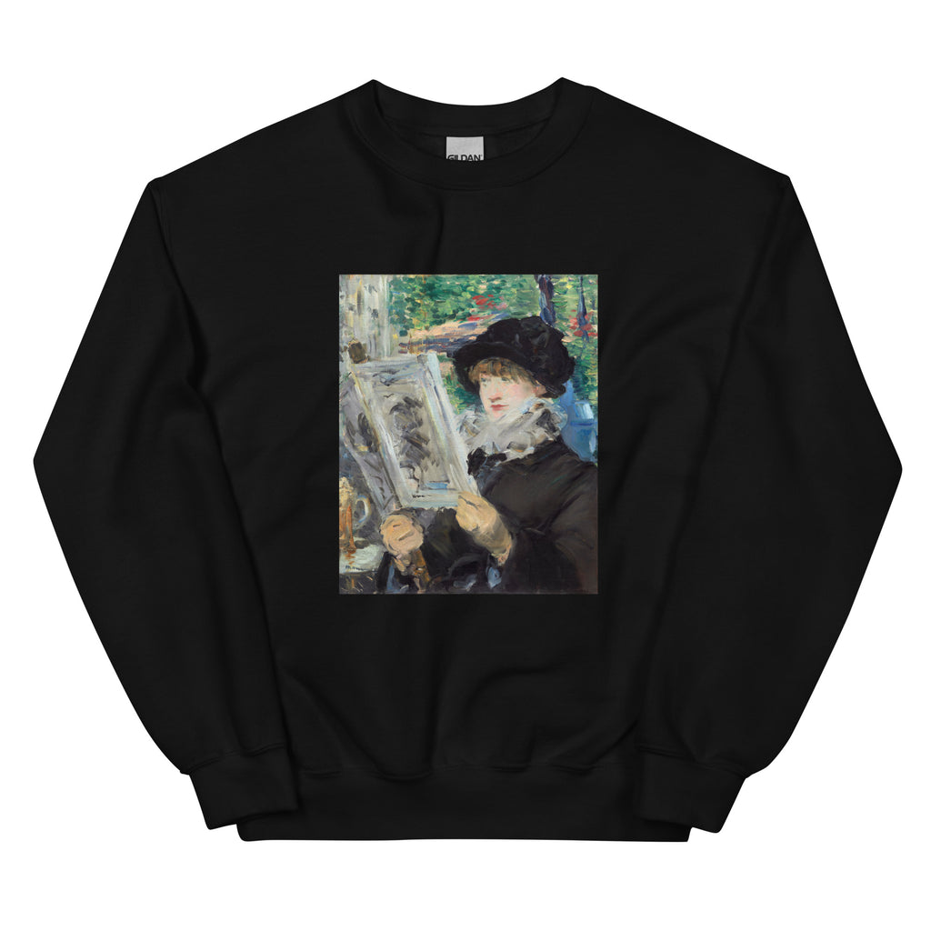 Black Sweater Woman Reading Painting In High Resolution Essential