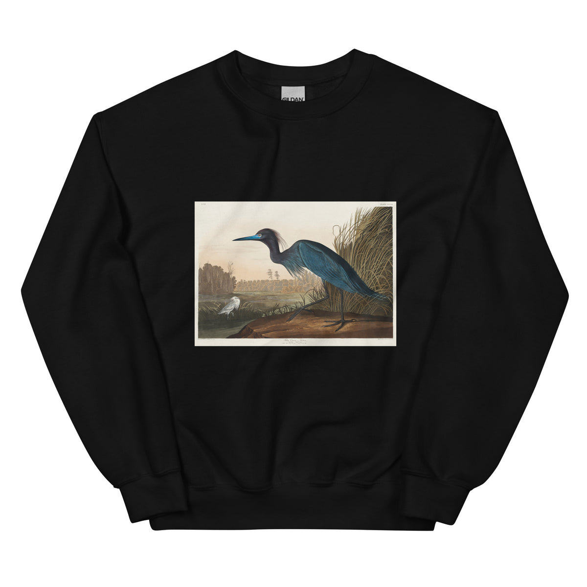 Black Sweater Blue Crane Or Heron Essential