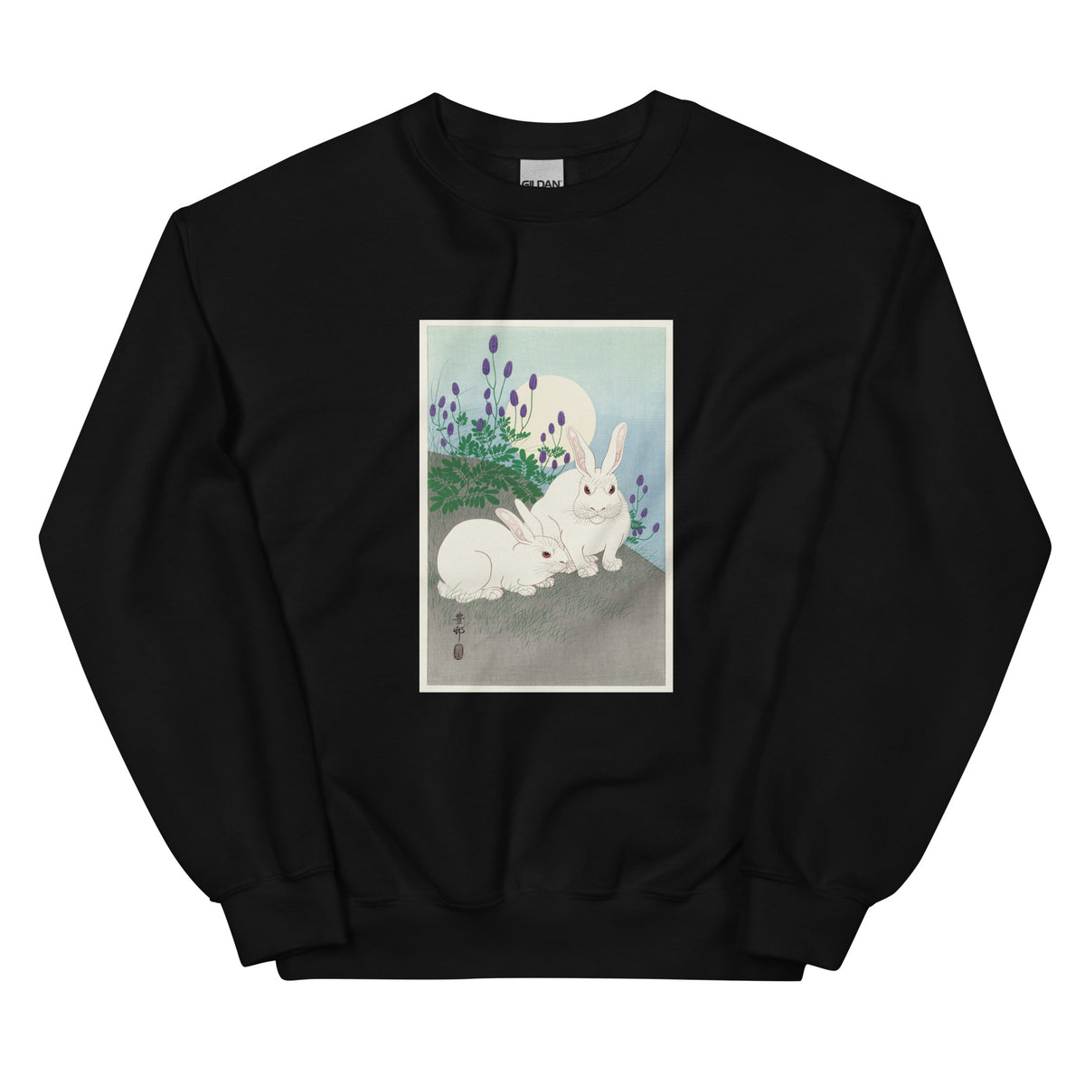 Black Sweater Rabbits At Full Moon - Ohara Koson 1920 Essential