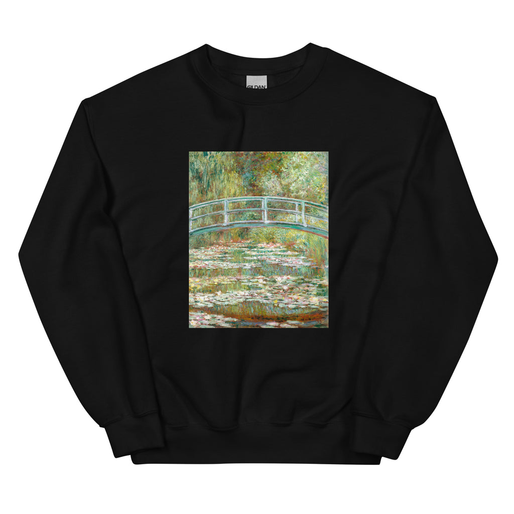 Black Sweater Bridge Over A Pond Of Water Lilies Essential