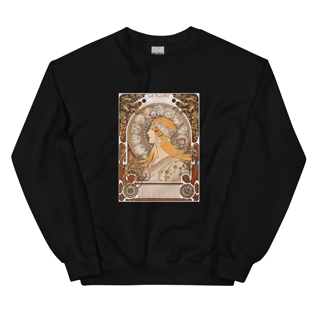 Black Sweater Alphonse Maria Mucha S Zodiaque Or La Plume Famous Art Nouveau Artwork Essential