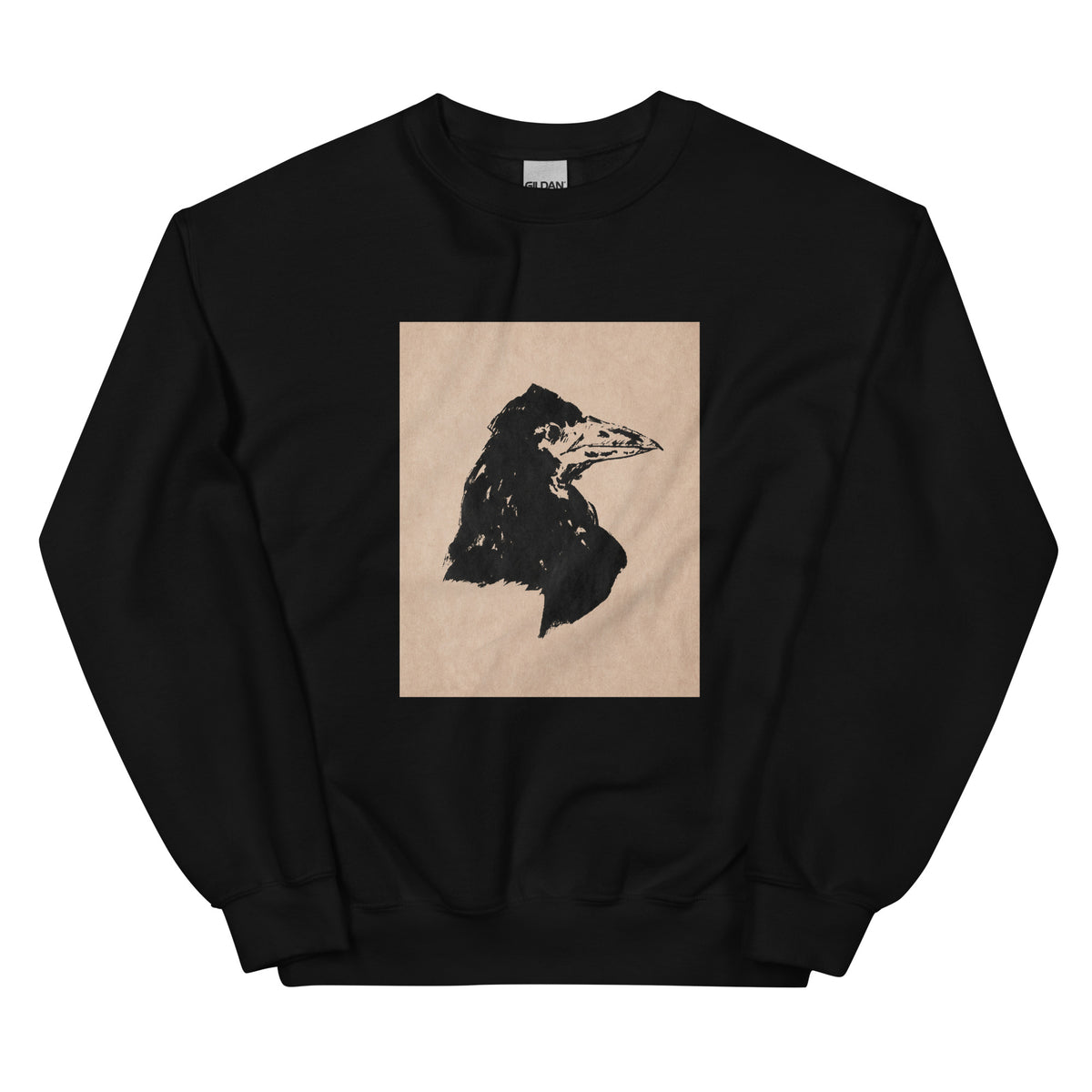 Black Sweater Raven Head Print In High Resolution Essential