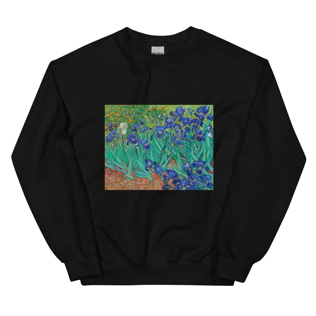 Black Sweater Vincent Van Gogh S Irises Famous Painting Essential