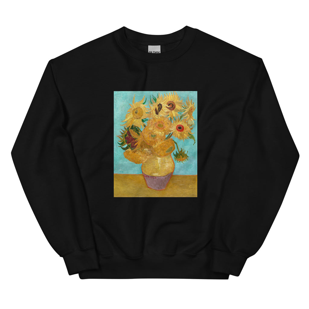 Black Sweater Vincent Van Gogh S Vase With Twelve Sunflowers Famous Painting Essential