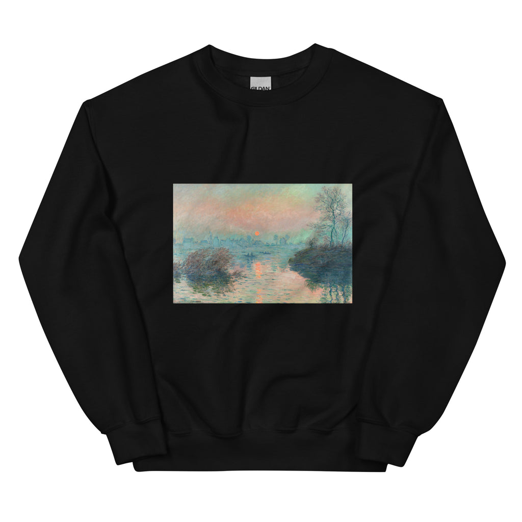 Black Sweater Sun Setting On The Seine At Lavacourt Claude Monet High Resolution Famous Painting Essential