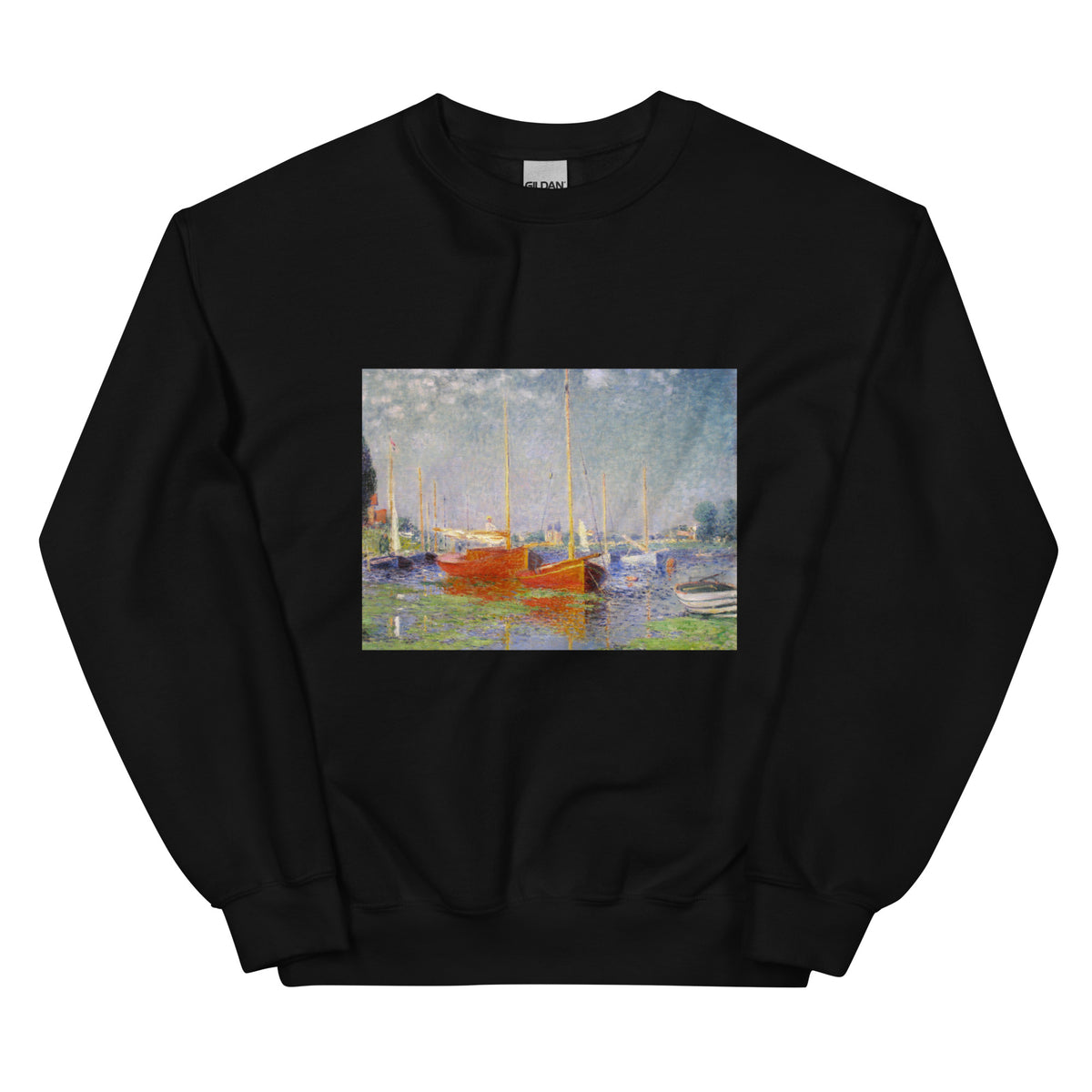 Black Sweater Claude Monet S Red Boats At Argenteuil Famous Painting Essential