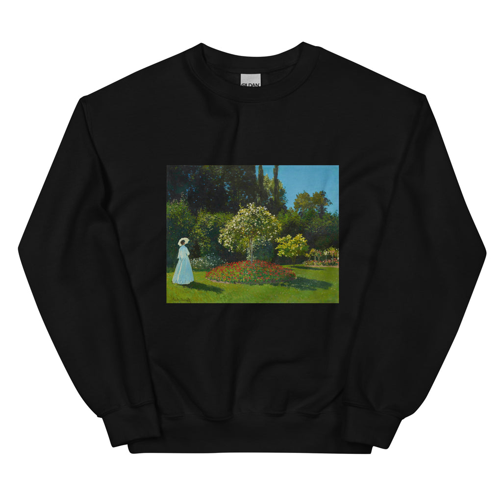 Black Sweater Claude Monet S Lady In The Garden Famous Painting Essential