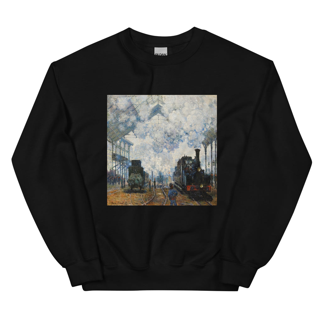 Black Sweater Claude Monet S Arrival Of The Normandy Train Famous Painting Essential