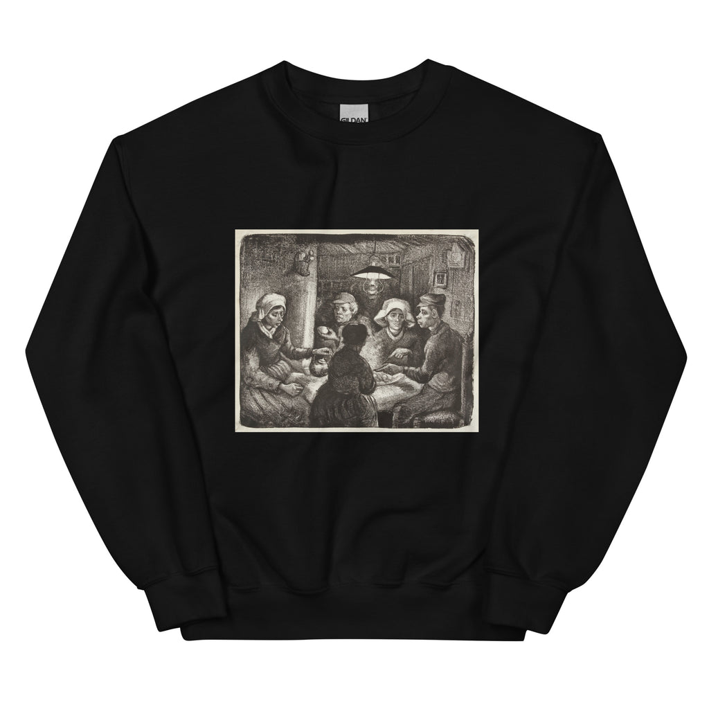 Black Sweater Composition Lithograph Of The Potato Eaters De Aardappeleters 1885 Essential