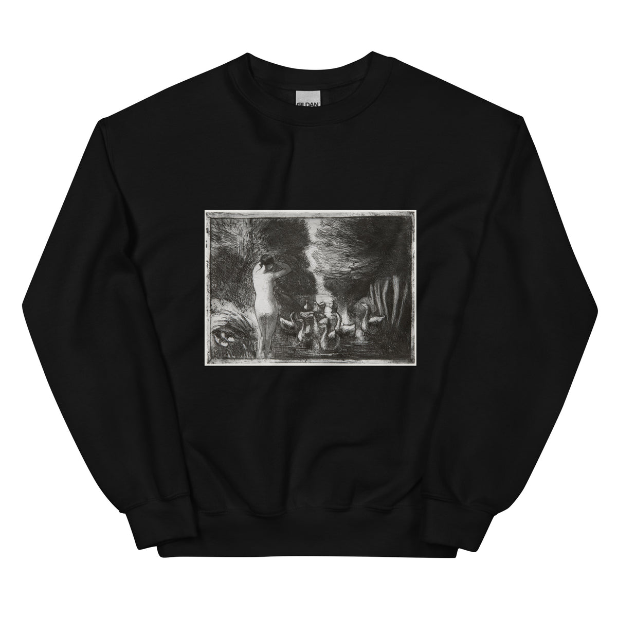 Black Sweater Bather With Geese Essential