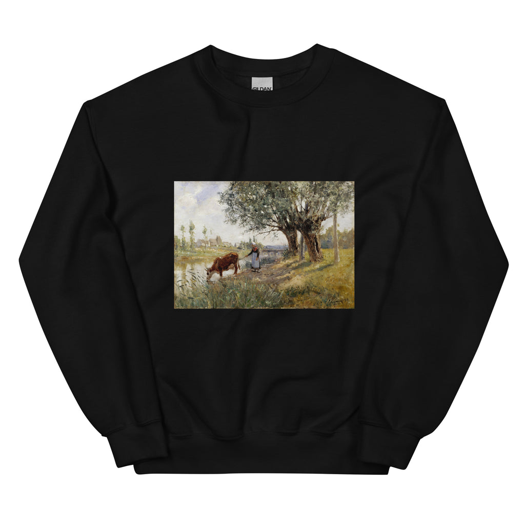 Black Sweater Countryside Near Grez-Sur-Loing Painting In High Resolution Essential