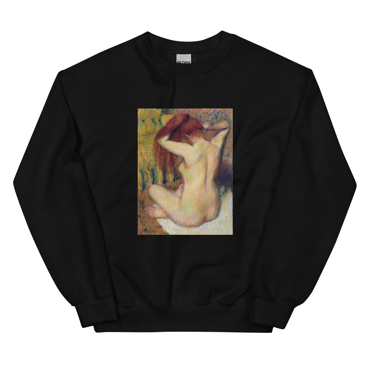Black Sweater Nude Lady Woman Combing Her Hair Essential