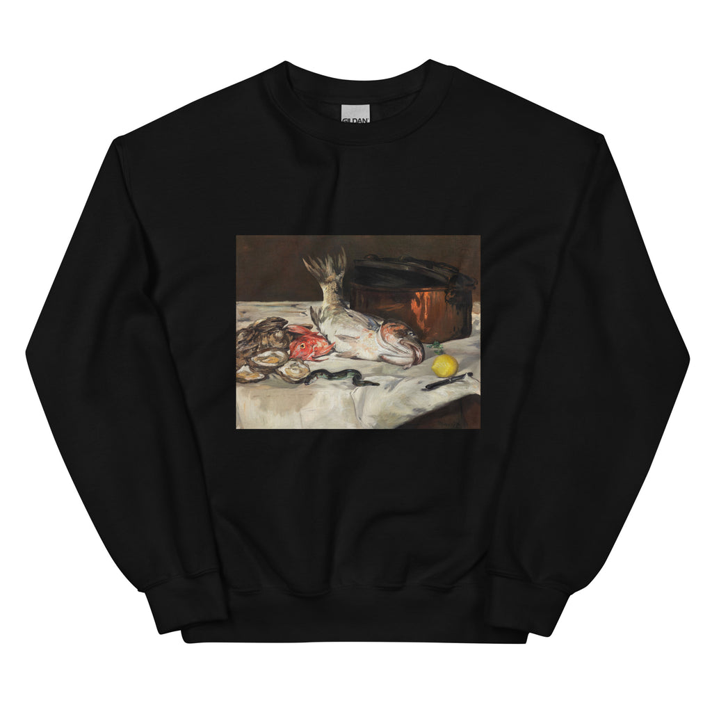 Black Sweater Fish Still Life Essential