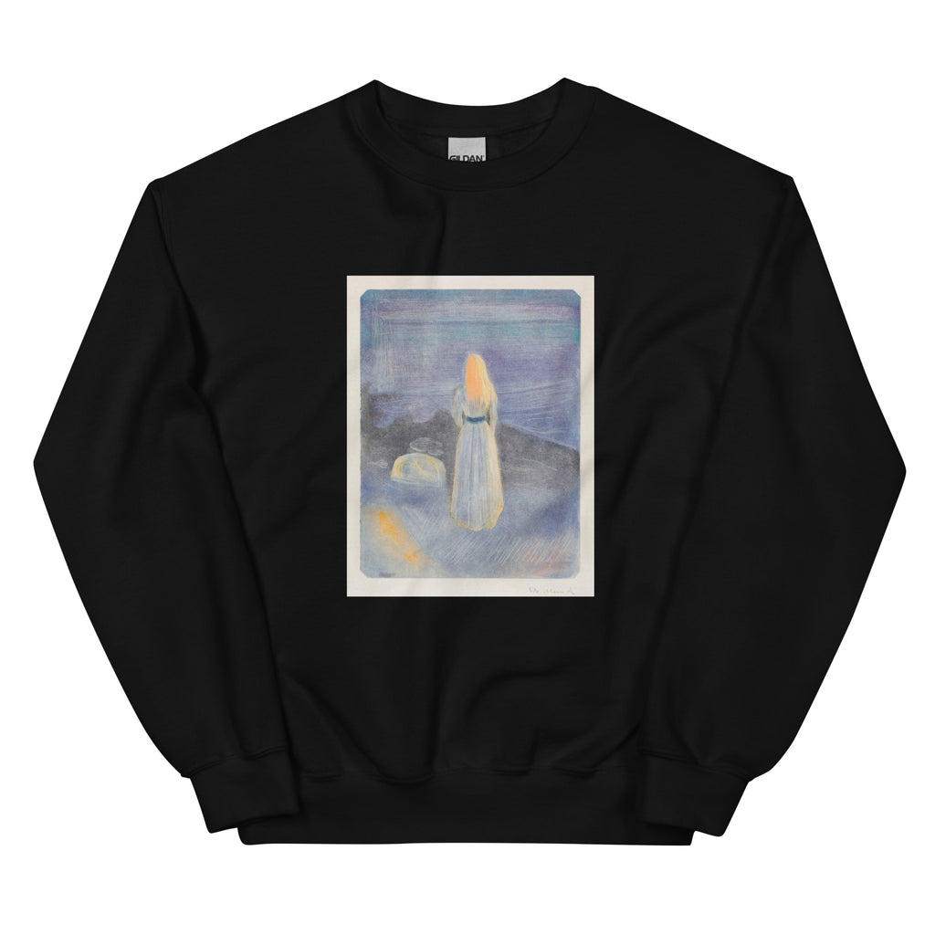 Black Sweater Young Woman On The Beach Essential