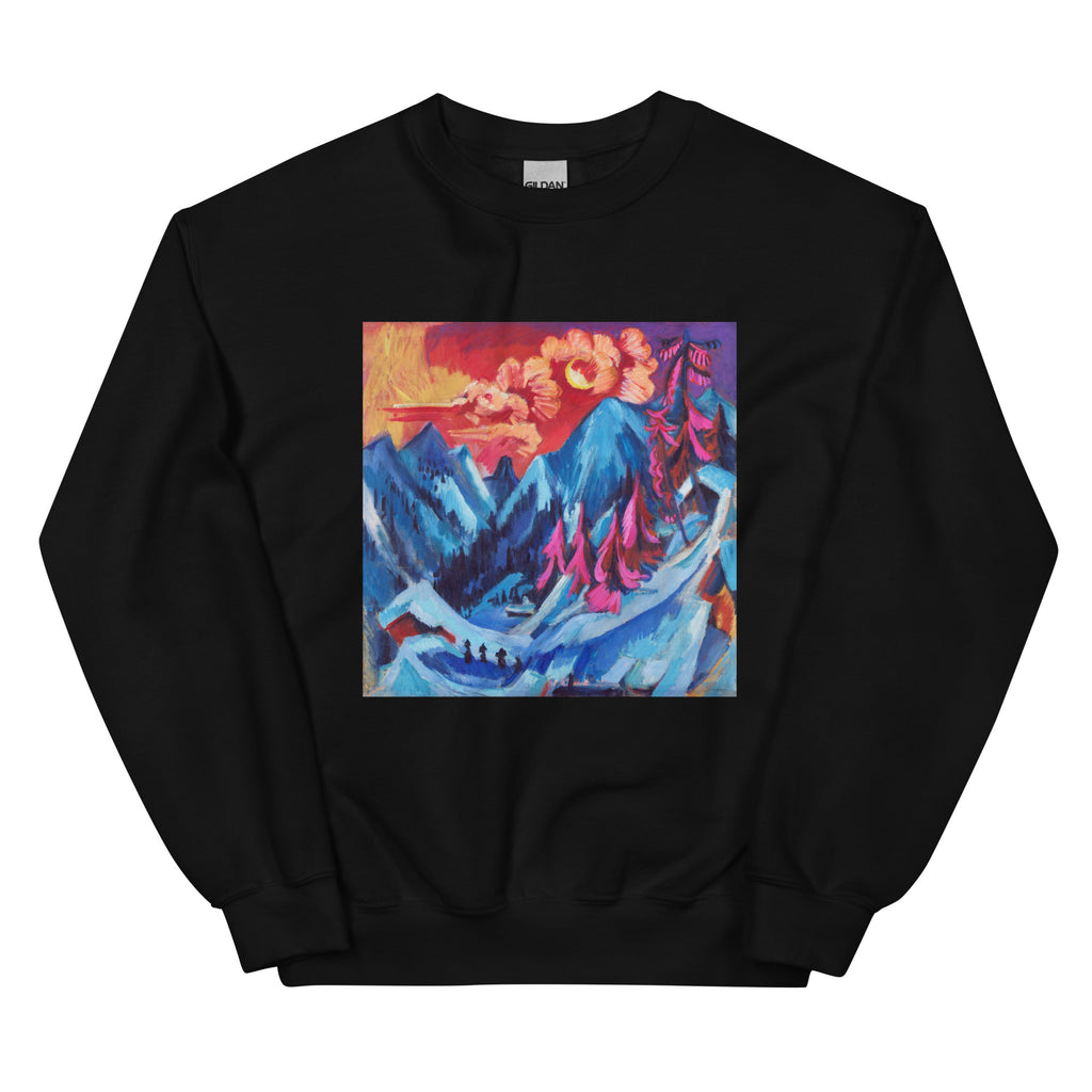 Black Sweater Winter Landscape In Moonlight Essential