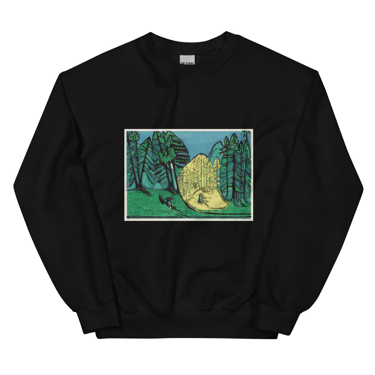 Black Sweater Cemetery In The Forest Print Essential