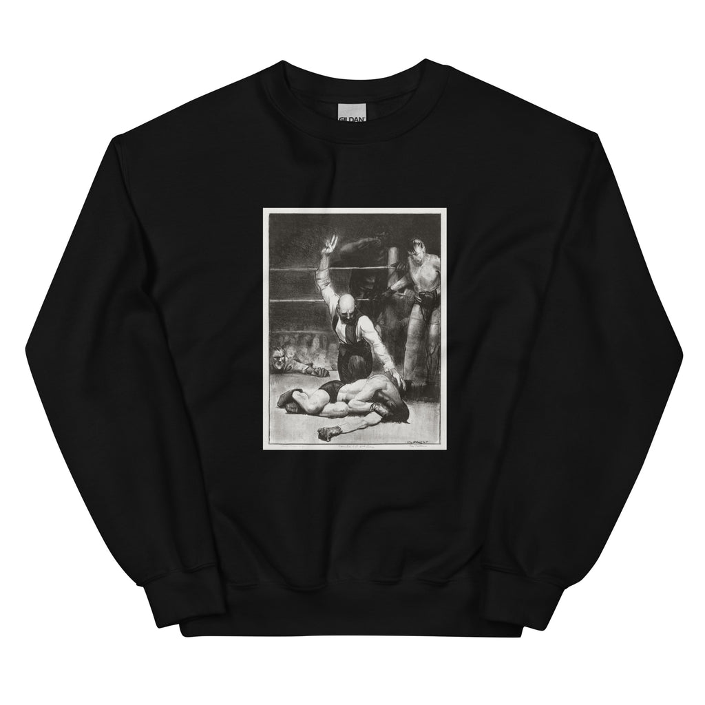 Black Sweater Counted Out Second Stone Print Essential