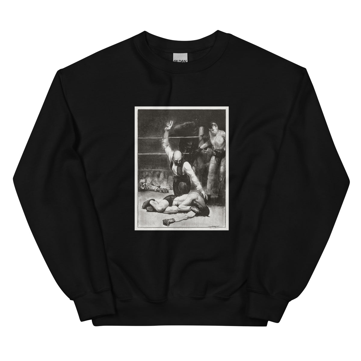 Black Sweater Counted Out Second Stone Print Essential