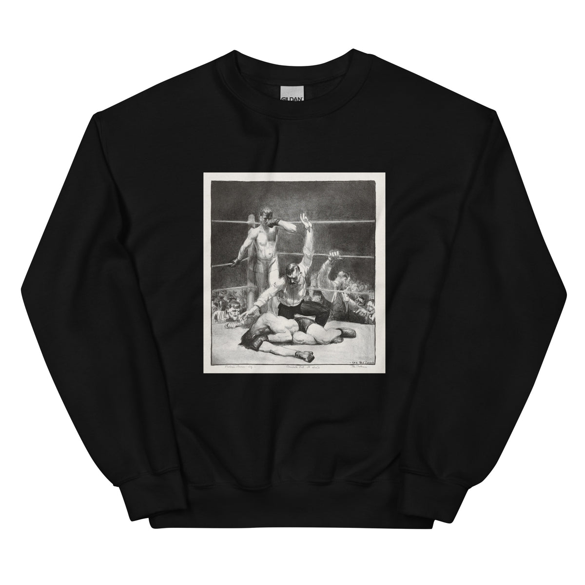 Black Sweater Counted Out First Stone Print Essential