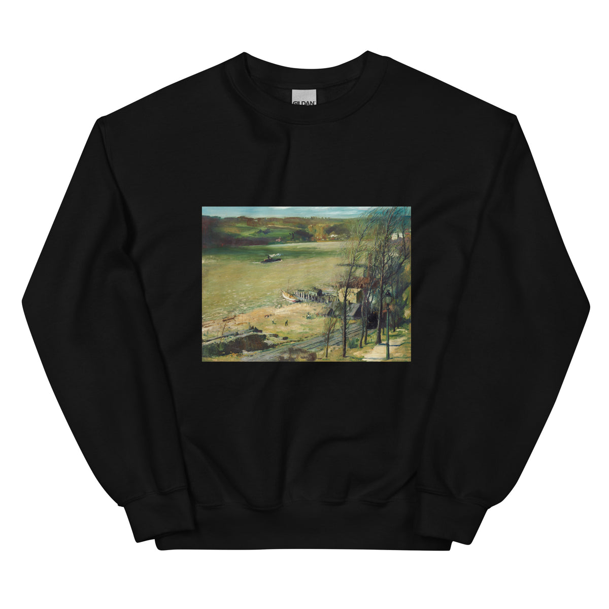 Black Sweater Up The Hudson Print Essential