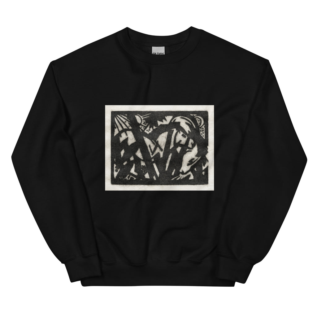 Black Sweater Horse Print Essential