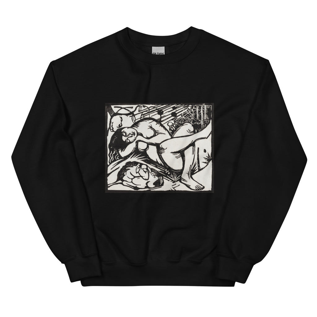 Black Sweater Sleeping Shepherdess Print Essential