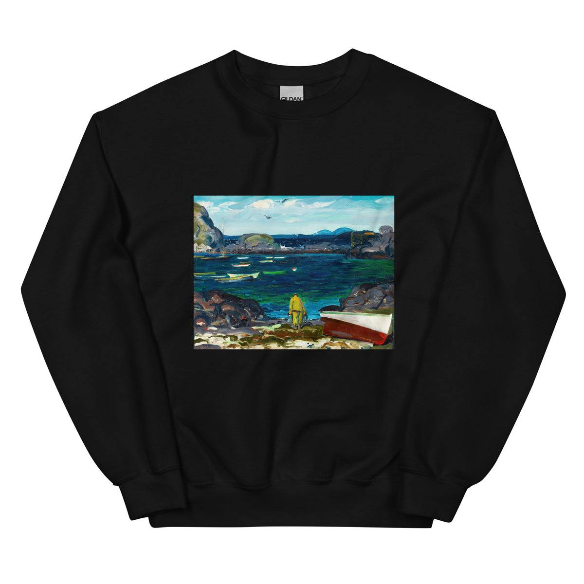 Black Sweater The Harbor Monhegan Coast Maine Essential