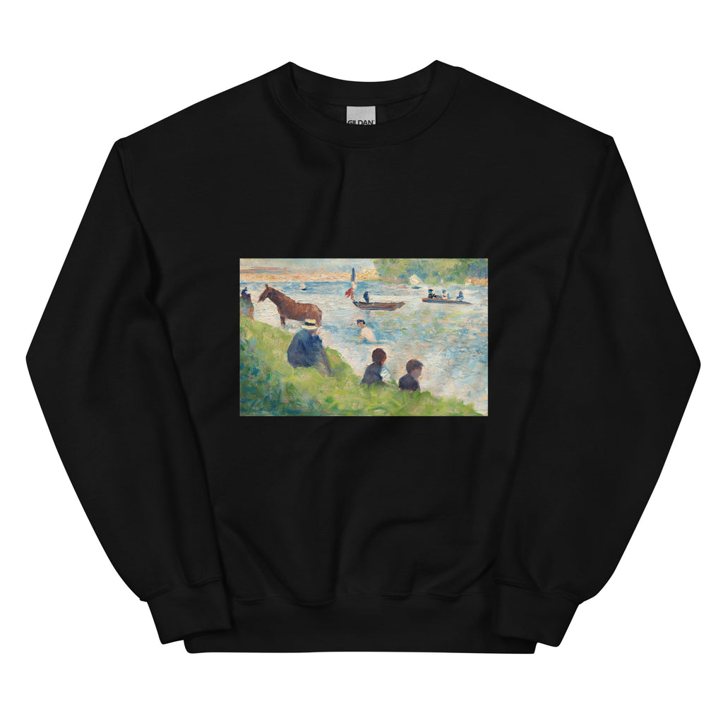 Black Sweater Horse And Boats Study For Bathers At Asnieres Essential