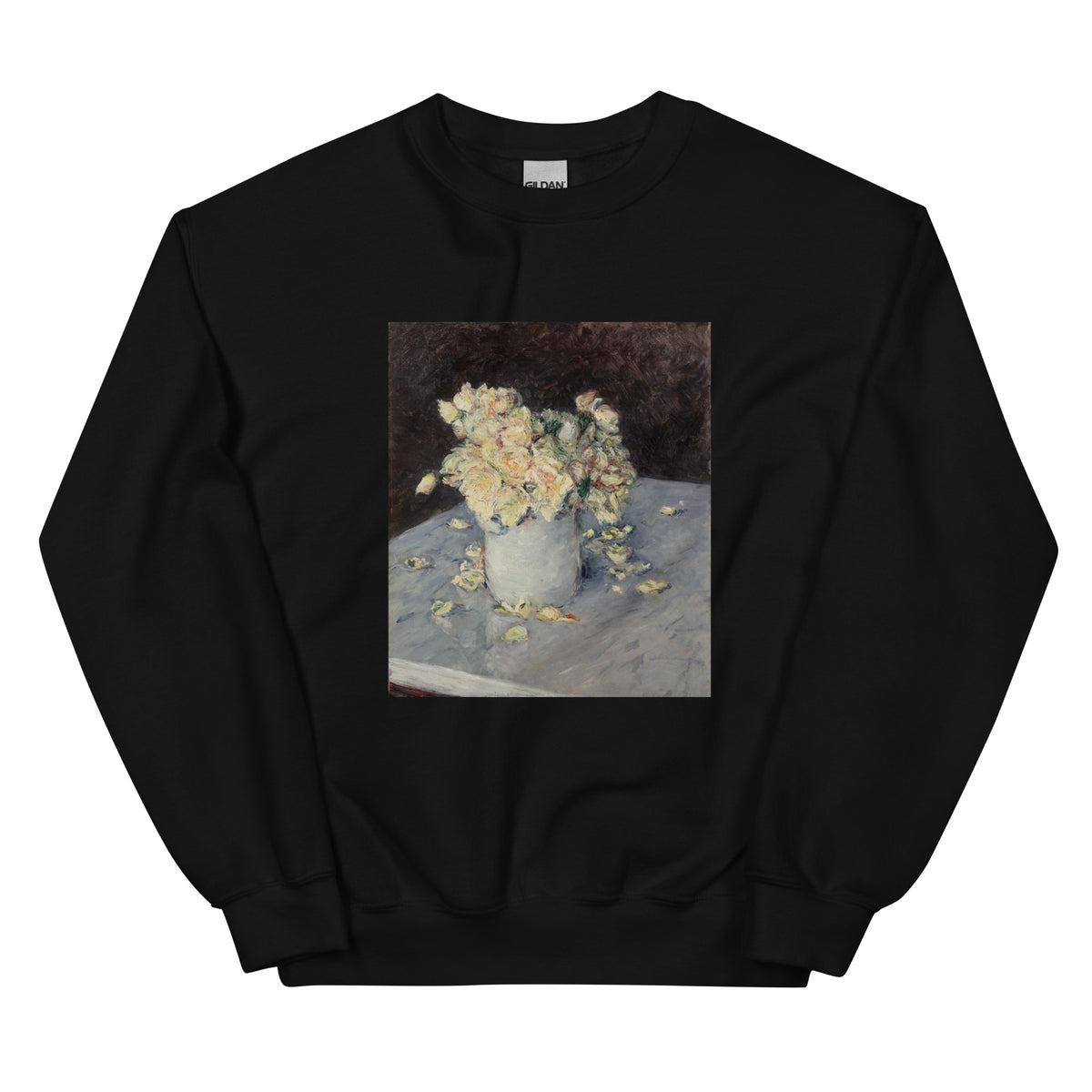 Black Sweater Yellow Roses In A Vase Essential