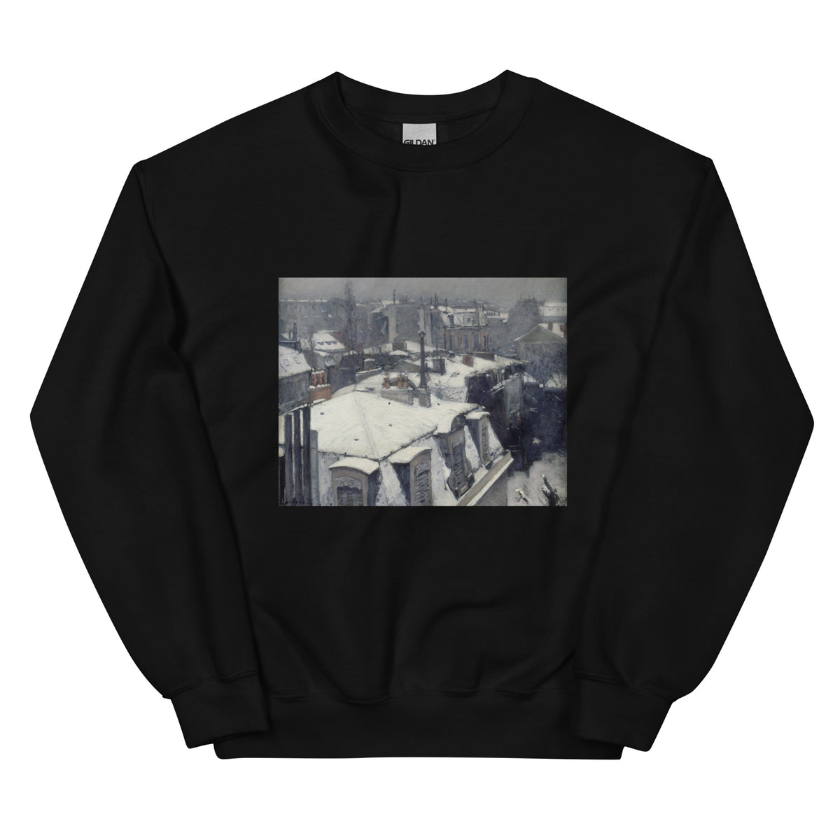Black Sweater Rooftops In The Snow Essential