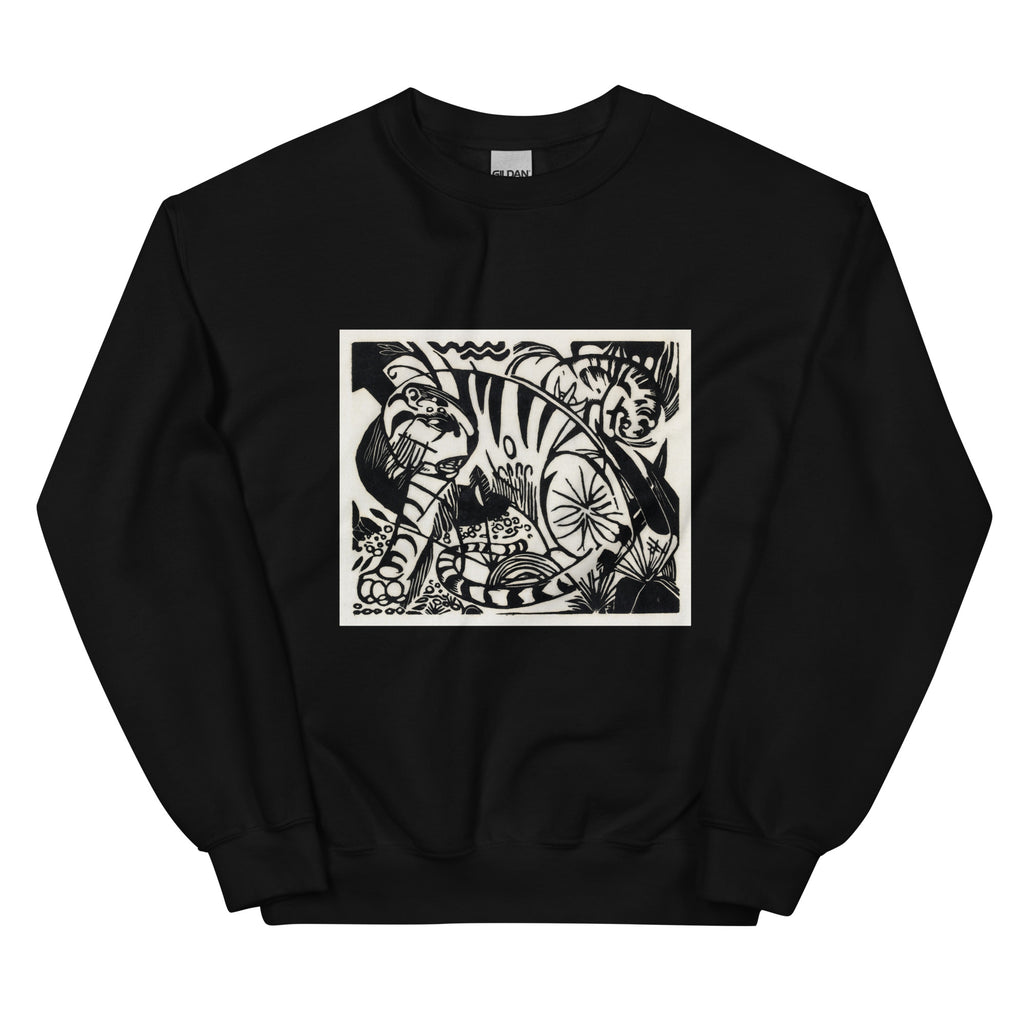 Black Sweater Tiger Print Essential