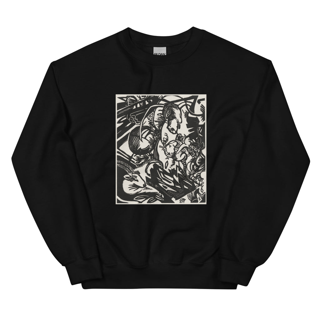 Black Sweater Animal Legend Tierlegende Print Essential