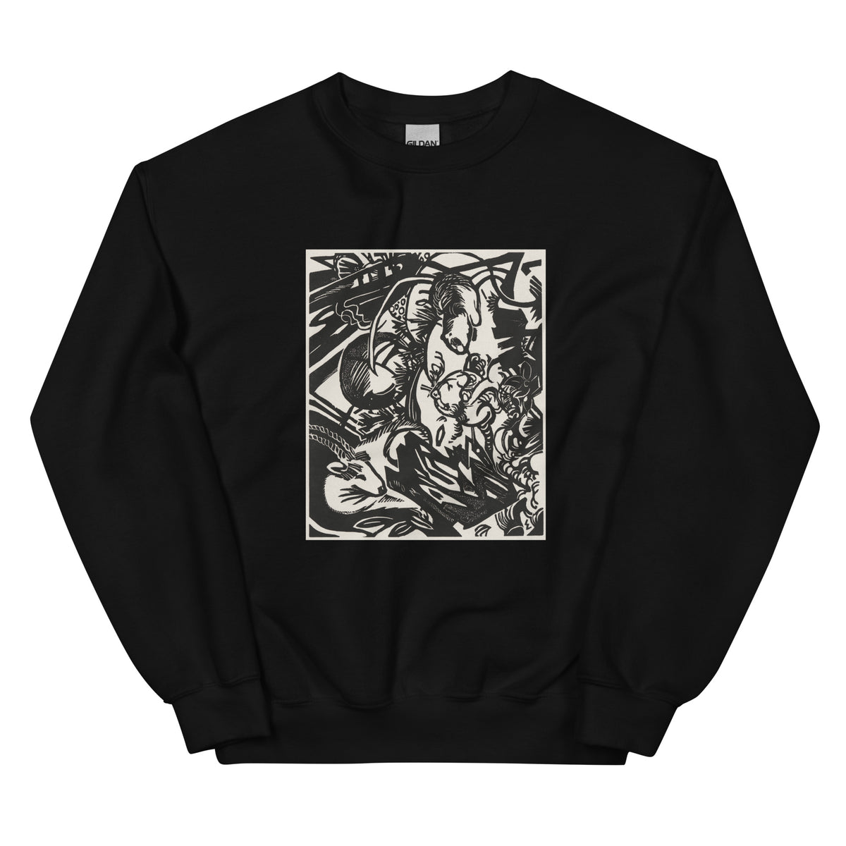 Black Sweater Animal Legend Tierlegende Print Essential
