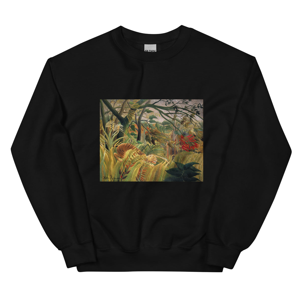 Black Sweater Henri Rousseau Tiger In A Tropical Storm Famous Painting Essential
