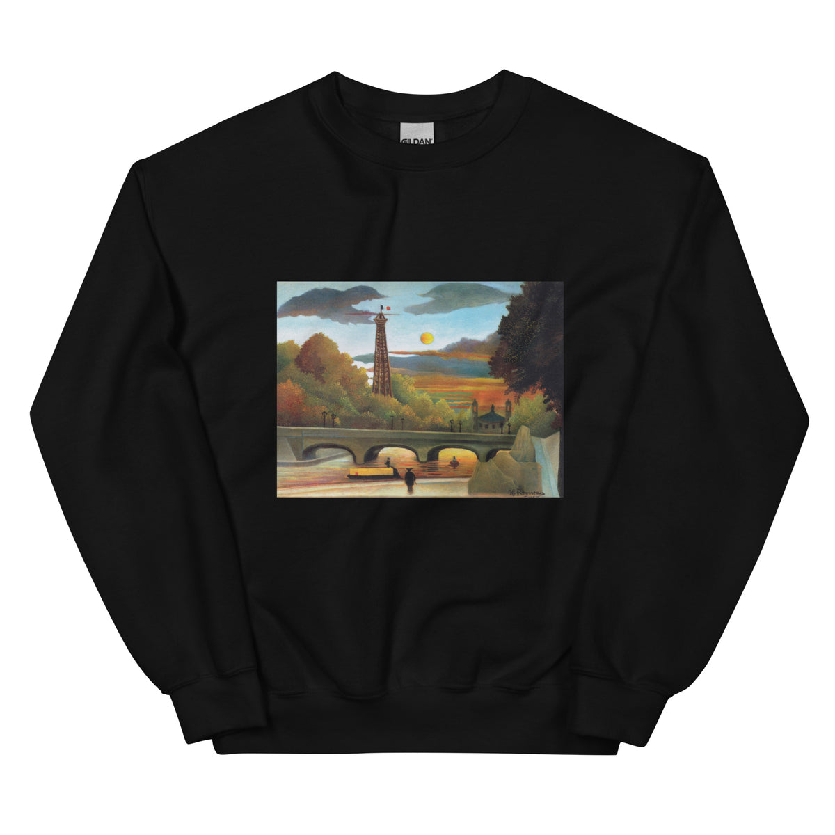 Black Sweater Henri Rousseau Seine And Eiffel-Tower In The Sunset Famous Painting Essential