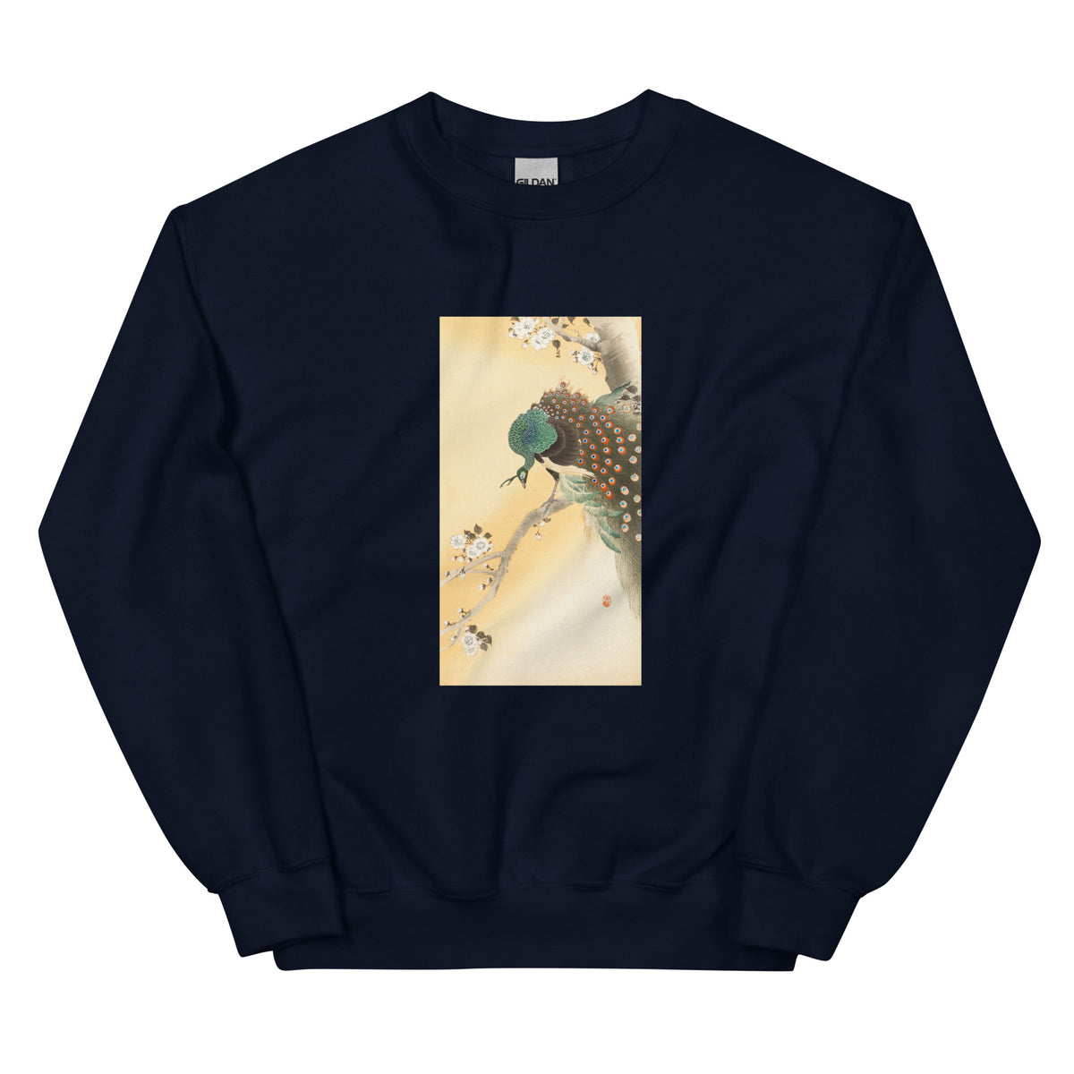 Navy Sweater Peacock On A Cherry Blossom Tree - Ohara Koson 1900 Essential
