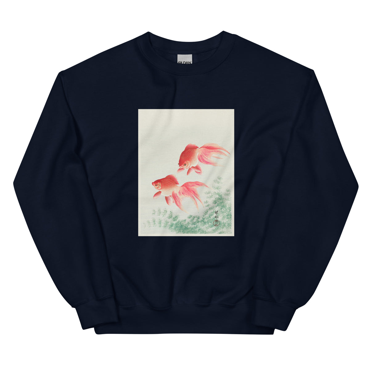 Navy Sweater Two Veil Goldfish - Ohara Koson 1926 Essential
