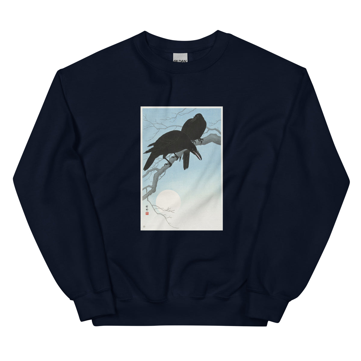 Navy Sweater Two Crows On A Branch - Ohara Koson 1927 Essential
