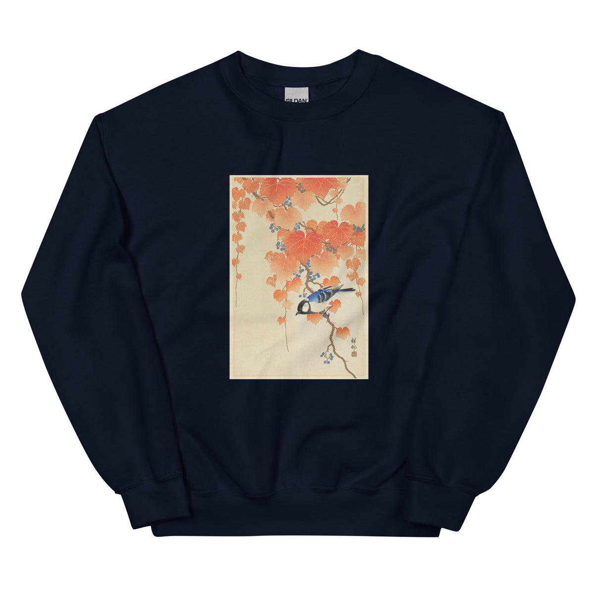Navy Sweater Great Tit On Paulownia Branch - Ohara Koson 1925 Essential